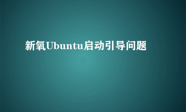 新氧Ubuntu启动引导问题