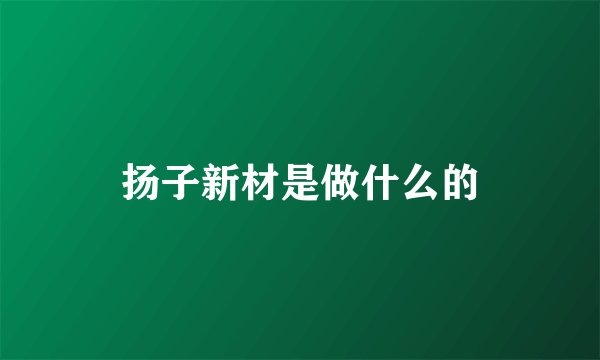 扬子新材是做什么的