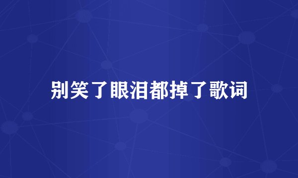 别笑了眼泪都掉了歌词