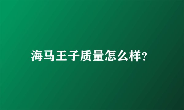 海马王子质量怎么样？