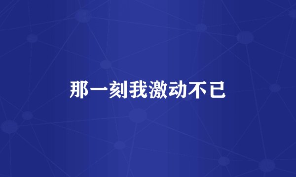 那一刻我激动不已