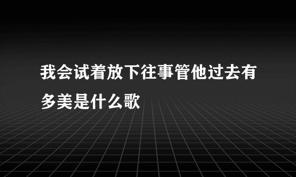 我会试着放下往事管他过去有多美是什么歌