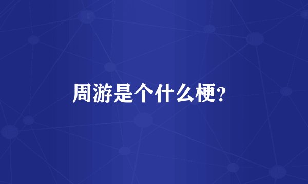 周游是个什么梗？