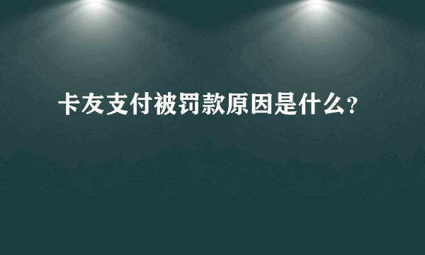 卡友支付被罚款原因是什么？