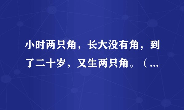 小时两只角，长大没有角，到了二十岁，又生两只角。（打一自然物）