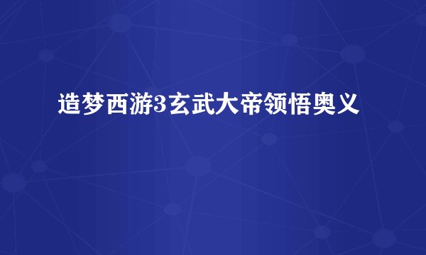 造梦西游3玄武大帝领悟奥义