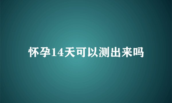 怀孕14天可以测出来吗