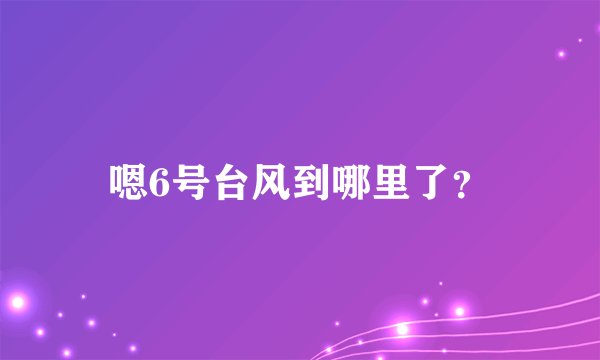 嗯6号台风到哪里了？