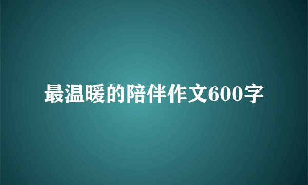 最温暖的陪伴作文600字