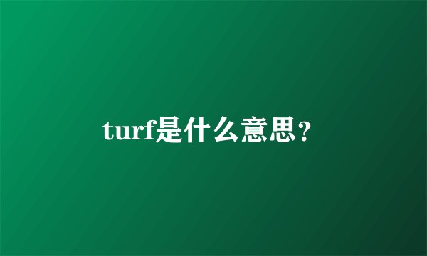 turf是什么意思？