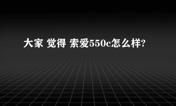 大家 觉得 索爱550c怎么样?