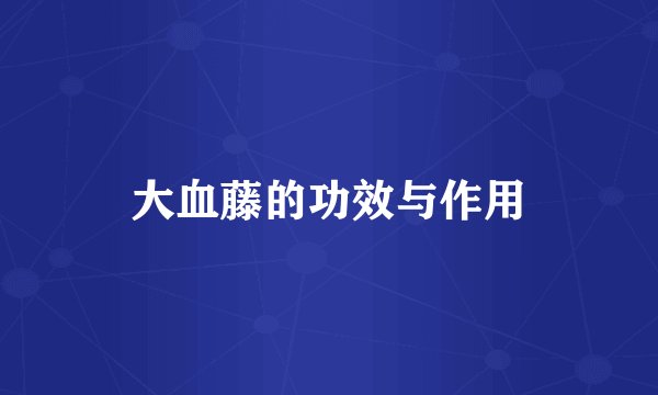 大血藤的功效与作用