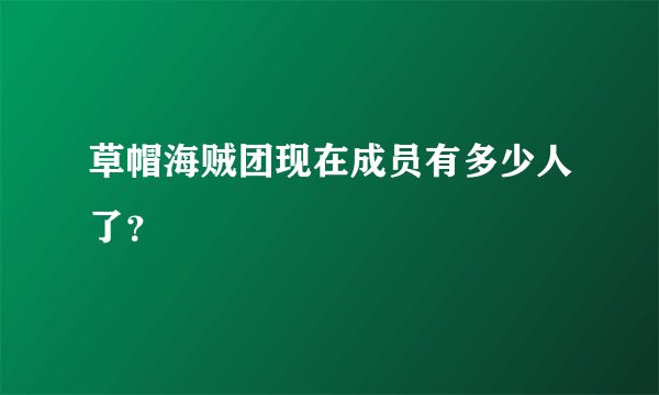 草帽海贼团现在成员有多少人了?