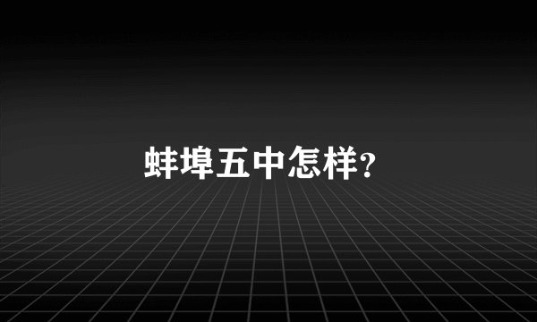蚌埠五中怎样？