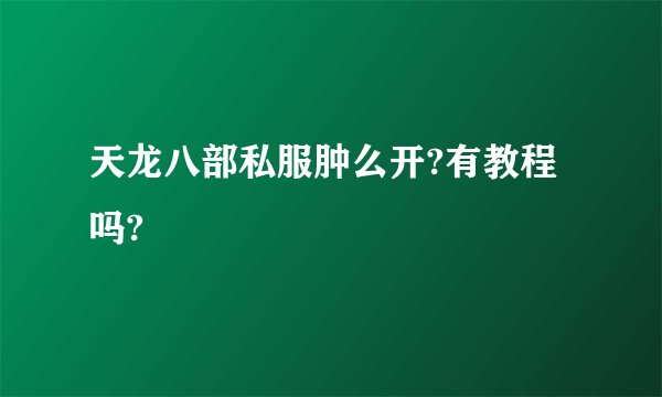 天龙八部私服肿么开?有教程吗?