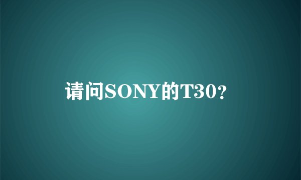 请问SONY的T30？