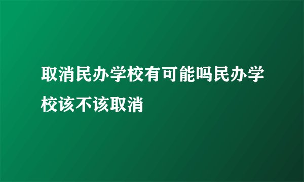 取消民办学校有可能吗民办学校该不该取消