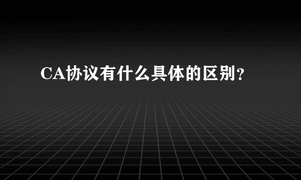 CA协议有什么具体的区别？