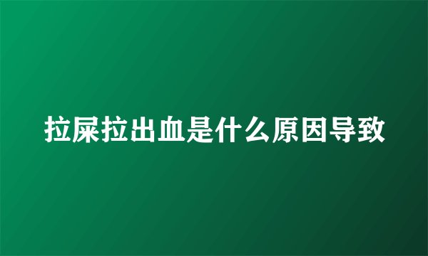 拉屎拉出血是什么原因导致