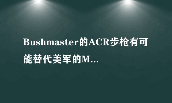 Bushmaster的ACR步枪有可能替代美军的M4系列步枪吗？我感觉那是个集大成者的作品！