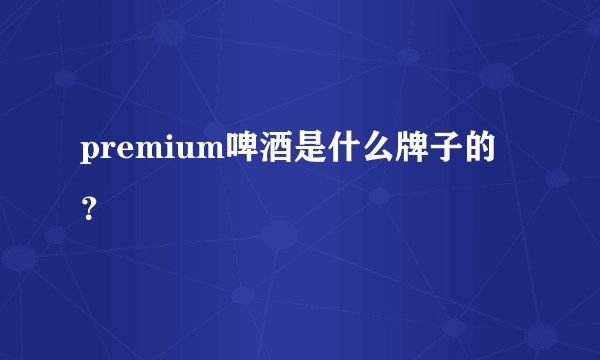 premium啤酒是什么牌子的？
