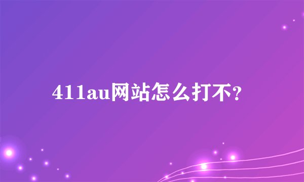 411au网站怎么打不？