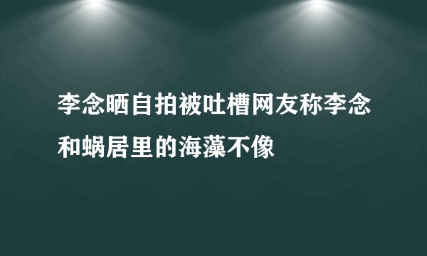 李念晒自拍被吐槽网友称李念和蜗居里的海藻不像