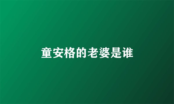 童安格的老婆是谁