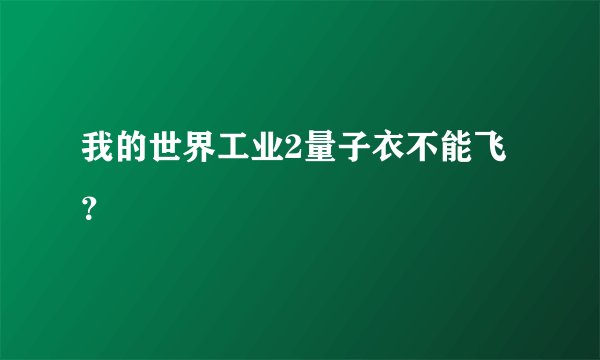 我的世界工业2量子衣不能飞？