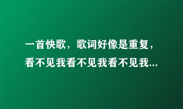 一首快歌，歌词好像是重复，看不见我看不见我看不见我，求歌名，大概是周杰伦的？