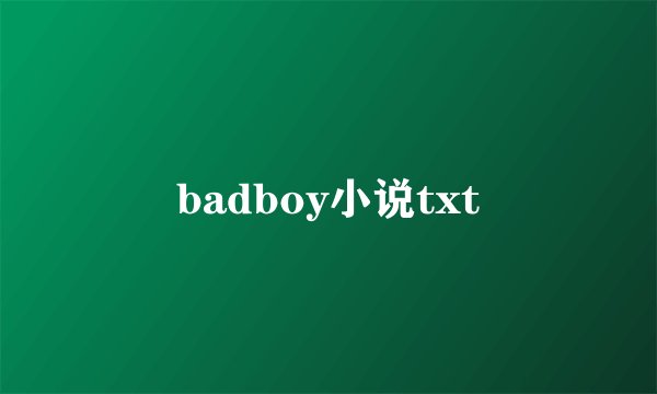 badboy小说txt
