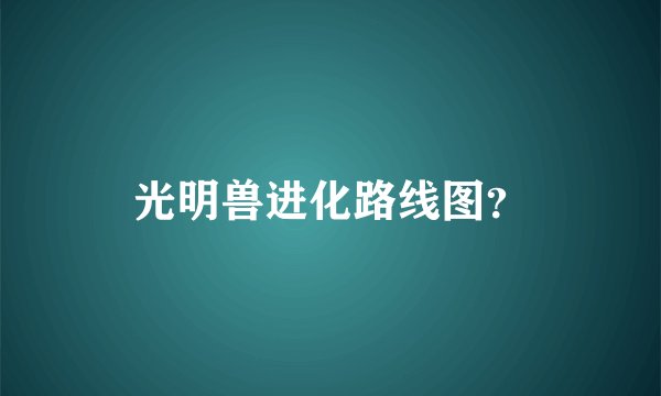 光明兽进化路线图？