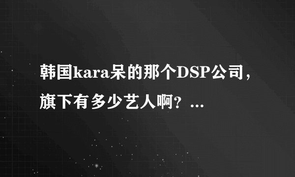 韩国kara呆的那个DSP公司，旗下有多少艺人啊？分别是哪些？请详细介绍