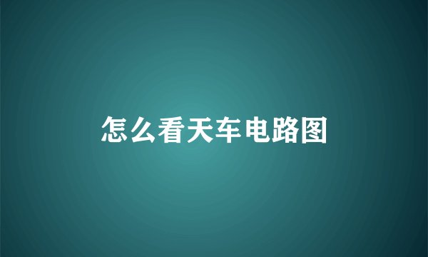 怎么看天车电路图