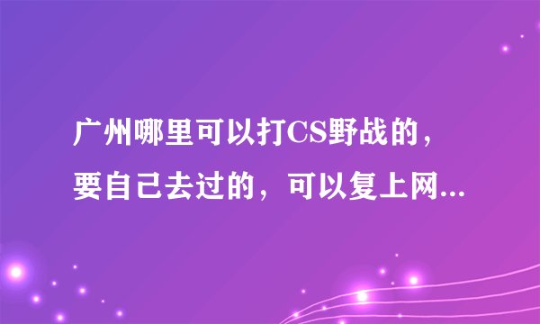 广州哪里可以打CS野战的，要自己去过的，可以复上网址就跟好了