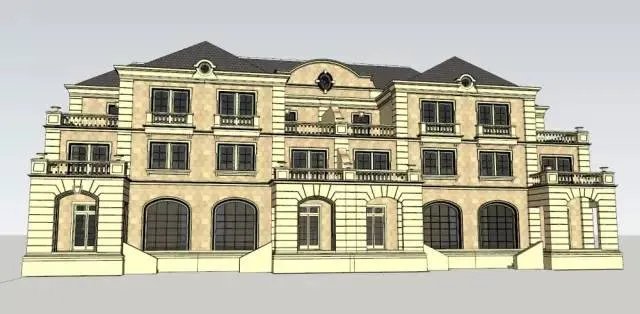 各种风格的石材别墅效果图