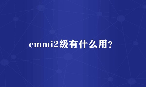cmmi2级有什么用？