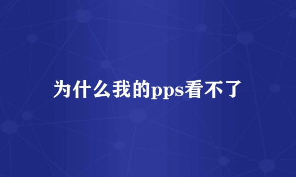 为什么我的pps看不了