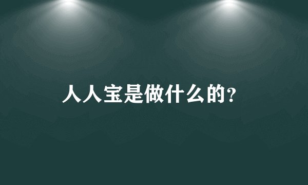 人人宝是做什么的？