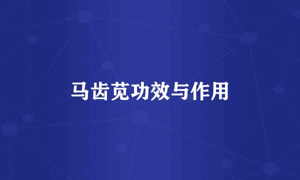 马齿苋功效与作用