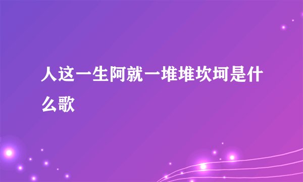 人这一生阿就一堆堆坎坷是什么歌