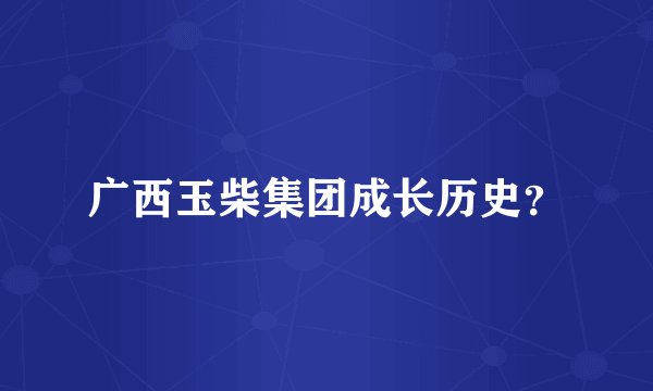 广西玉柴集团成长历史？