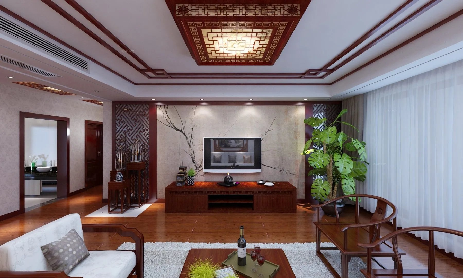 中式装修电视墙效果图 带你感受历史沉淀出的魅力