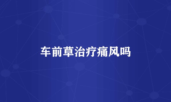 车前草治疗痛风吗