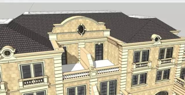 各种风格的石材别墅效果图