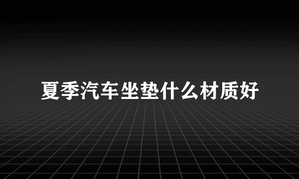 夏季汽车坐垫什么材质好