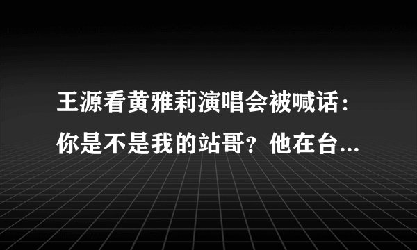 王源看黄雅莉演唱会被喊话：你是不是我的站哥？他在台下难掩激动