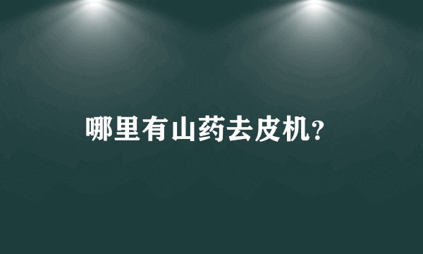 哪里有山药去皮机？