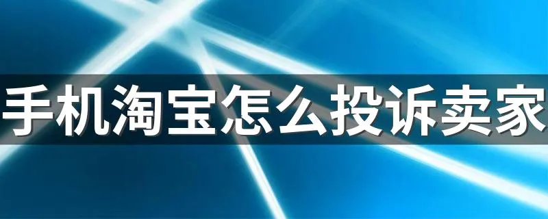 手机淘宝怎么投诉卖家 淘宝投诉流程  一共有七个步骤
