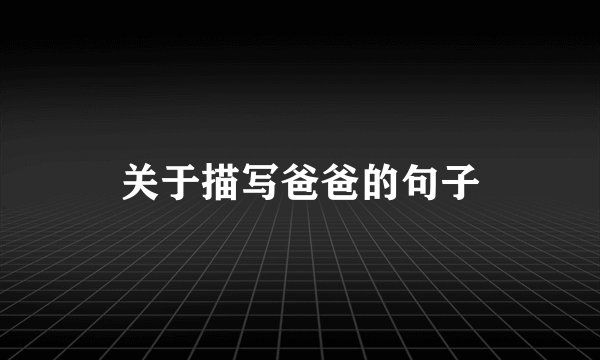 关于描写爸爸的句子